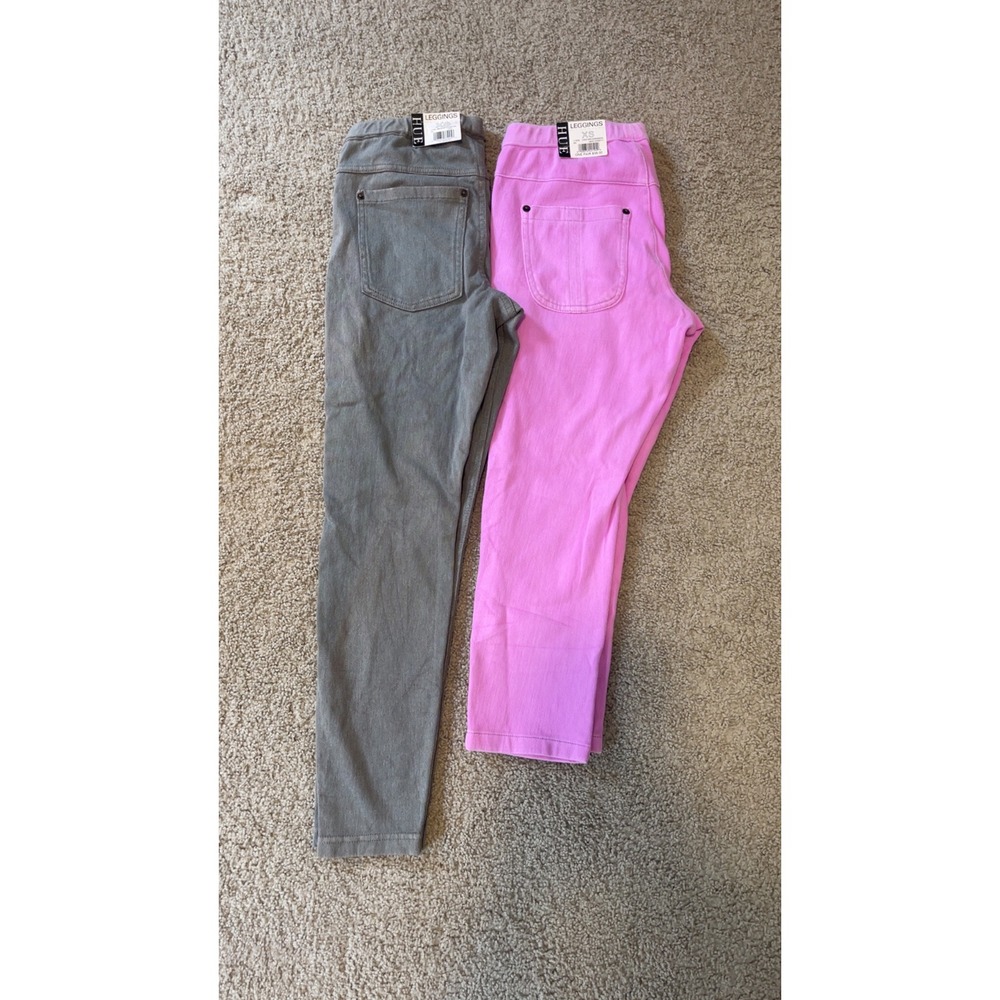Hue Leggings 2-Pack XS Pull-On Knit Pants Casual Everyday Kids